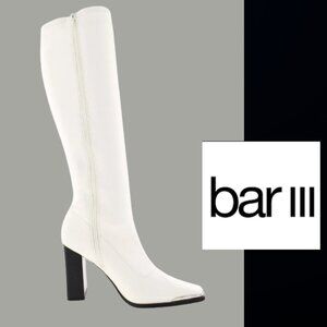 Bar III Haydin Square-Toe Dress Booties White Sz 10M